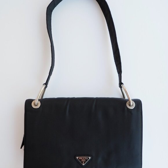 Prada Handbags - Authentic Preowned Prada Black Nylon Hobo Shoulder Bag